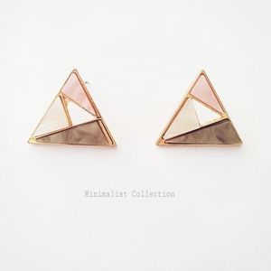 Minimalist Earth Tone Triangle Acrylic Earrings